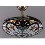LITFAD 42 Inch Bowl LED Ceiling Fan with Invisible Blade Victorian Remote Control Frequency Conversion Semi Flushmount Light Tiffany Ceiling Light Pendant Chandelier for Dining Room Restaurant Hotel