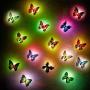 12 Pieces LED Butterfly Decoration Lights Colorful Night Light 3D Butterfly Wall Stickers LED Light for Garden Backyard Lawn Wedding Party Nursery Bedroom Living Room Set with Randomly Different Style