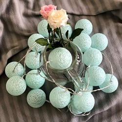 Gladworts Decorative String Lights for Bedroom Decor, Battery Operated Globe Hanging Light Blue Night Lights Indoor Kids, Childrens Canopy Lights, 10ft