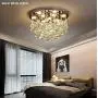 Saint Mossi Modern K9 Crystal Chandelier Lighting Flush Mount LED Ceiling Light Fixture Pendant Chandelier for Livingroom 9 GU10 Bulbs Required Width 20 inch x Height 13 inch
