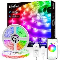 Led Strip Lights, Smart WiFi Led Lights 32.8ft Works with Alexa and Google Home, App Control, 16 Million Colors, Music Sync, RGB Color Changing Led Strips for Bedroom, Home, Tv, Kitchen, Party, Bar