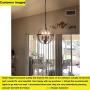 DLLT Chandelier Farmhouse Hanging Lighting, 3 Lights Globe Ceiling Light Fixture, Metal Swag Pendant Lighting for Kitchen, Dining Room, Living Room, Hallway, Bedroom, Entryway, E12 Base Gold