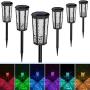 Fudosa Outdoor Pathway Lights, Solar Powered LED Garden Lights 6 Pack Waterproof Hollow Landscape Lamps for Yard Lawn Patio Walkway