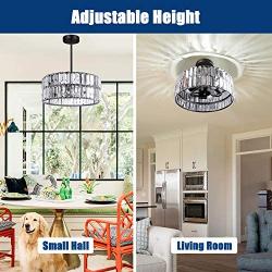 Galtlap Modern Crystal Chandelier 3-Light Flush Mount Ceiling Pendant Light, Double Layer K9 Crystal Ceiling Pendant Lighting Fixture for Dining Room Kitchen Island, Bathroom, Bedroom, Living Room