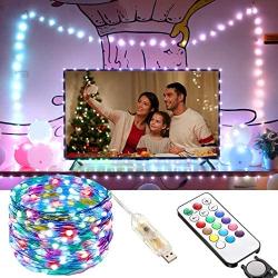 Fairy String Lights USB Remote Control, 33ft 100 LED Soft Bright Color Changing Strip String Lights with Timing Function for Indoor Outdoor Bedroom Patio Wedding Party Backgroud Lighting Decor