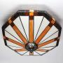 SUSUO Minimalist Colorful Stained Glass Flush Mount Ceiling Fixture Art Deco Ceiling Light for Bedroom Dining Room Hallway Kitchen