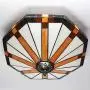 SUSUO Minimalist Colorful Stained Glass Flush Mount Ceiling Fixture Art Deco Ceiling Light for Bedroom Dining Room Hallway Kitchen