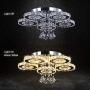 TongLan Modern Crystal Ceiling Light Fixture Flush Mount Pendant Chandelier Lighting 5 Rings Round LED Ceiling Lamp for Living Room Bedroom Kitchen (Warm White)