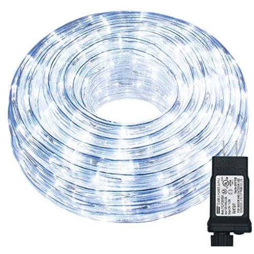 Hezbjiti LED Rope Lights, 240 LED 33ft 8 Modes Control Flexible Low Voltage Rope Lights, Indoor Outdoor Waterproof Tube Light for Gardens, Home, Party, Christmas (240 LED, Cool White)