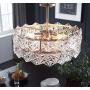 Sweety House New Snowflake Customized 9-lamp Chandelier, Simple postmodern Crystal lamp, Creative net red Dining Room Lighting Chandelier (Gold)