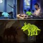 Dinosaur 3D Night Light Table Desk Lamp, Elstey 7 Colors Optical Illusion Touch Control Lights with Acrylic Flat & ABS Base & USB Cable for Christmas Gift
