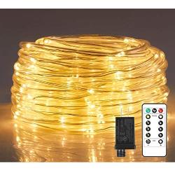 String Lights, 65ft 200LEDs Plug-in Rope Lights Waterproof with Remote 2 Colors Changing Outdoor LED Twinkle Fairy Lights for Indoor Bedroom Garden Pool Christmas Decorations, Warm White & Cool White