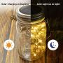 Mason Jar Solar Lights, 6 Pack 30 LEDs Fairy Lights with Jars and Hangers, IPX6 Waterproof Hanging Solar Lights Outdoor, Decorative Solar Lanterns for Garden Fence Patio Wedding