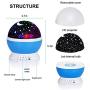 Star Night Light for Kids, Star Projector, 360 Degree Rotating LED Night Light Projection Lamp with USB Cable, Baby Night Lights for Bedroom Decoration, Christmas, Party, Birthday, Gift for Kids Baby