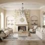 LALUZ A03483 Farmhouse Wood Chandeliers for Dining Rooms 9 Distressed French Country Lighting, D39 xH38