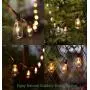 Goothy ST40 10Ft Outdoor Patio String Lights,Set of 10 Glass C9/E17 Intermediate Base Edison Style Bulb String Lights Garden/Backyard Party/Wedding Outdoor String Lights(Plus 1 Extra Bulbs)-White