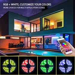 LANGSA LED Strip Lights, Bluetooth Remote Control, RGBW Color Changing Rope Lights, Sync to Music, Stronger Adhesive Tape, LED Tape Lights for TV, Bedroom, Party, Holiday Decoration (32.8ft/10M)…