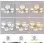 Lingkai Modern LED Flush Mount Ceiling Light 7-Light Chandeliers Control Nature White and Warm White Dimmable Circle Rings Design Ceiling Lamp for Living Room Bedroom Kitchen 3000K-6000K