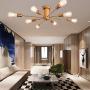 PUMING 8 Lights Gold Modern Sputnik Chandeliers Semi-Flush Ceiling Light Fixture for Living Room Bedroom Bathroom Kitchen Cottage Lighting PUMING 8 Lights Gold Modern Sputnik Chandeliers Semi-Flush Ceiling Light Fixture for Living Room Bedroom Bathroom Kitchen Cottage Lighting
