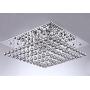 7PM Modern Square Crystal Chandelier Ceiling Light Fixture Flush Mount for Living Room Bedroom Dining Room W32 x H13 24 Lights