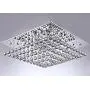 7PM Modern Square Crystal Chandelier Ceiling Light Fixture Flush Mount for Living Room Bedroom Dining Room W32 x H13 24 Lights