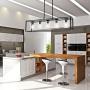 VINLUZ Modern Chandeliers Farmhouse Lighting 5 Lights Black with Clear Seedy Glass Shade Dining Room Light Fixtures Industrial Rustic Ceiling Hanging Pendant Lighting for Kitchen Island Foyer Bar