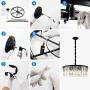 Crystal Chandelier Lighting Dining Room 6 Lights W22'' Crystal Pendant Light for Living Room, Raindrop Chandelier Kitchen Foyer Lighting Entryway