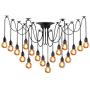 LAMPUNDIT 18-Light Chandelier, Adjustable DIY Ceiling Spider Pendant Lighting, Industrial Hanging Light Fixture (Each with 6ft Wire)