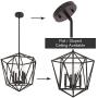 VINLUZ Modern Pendant Lighting Oil Rubbed Bronze Kitchen Island 4 Light Fixtures Ceiling, Industrial Lantern Chandeliers Geometric Metal Farmhouse Hanging Lights Dining Room Brdrooms