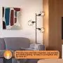 LED Industrial Floor Lamp, Standing Lamp with 3 Adjustable Heads, Tree Floor Lamp, Rustic Floor Lamp, Farmhouse Tall Stand Up Lamps for Living Room, Bedroom, Office, 3 Vintage LED Bulbs Included