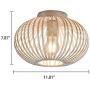 YLONG-ZS Industrial Ceiling Light Fixture Semi-Flush Mount for Dining Room, Bedroom, Cafe, Bar, Corridor, Hallway, Entryway, Passway,White Finish