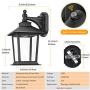Outdoor Wall Lantern, Dusk to Dawn Sensor Exterior Light Fixture Wall Mount, E26 Socket Matte Black Wall Sconce with Clear Glass Shade, 100% Aluminum, Wall Lamp for Porch Entryway Doorway