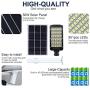 Sunlement 300W LED Solar Street Lights, Outdoor Dusk to Dawn Pole Lights with Remote Control, 851 LEDs, Waterproof, for Parking Lot, Pathway, Garden, Yard, Patio(Cool White)