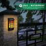 Solar Flame Lights Outdoor, Waterproof Flickering Flame Wall Lights with Dark Sensor Auto On/Off 66 LED Solar Powered Night Lights Lattice Design for Garden Pathway Patio Deck Yard (Pack 4)