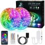 Led Lights Strip for Bedroom 40ft 12M RGB Christmas Neon Color Changing Room Wall Rope Lights Bluetooth with Remote Luces Led para Decoracion Habitacion