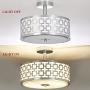SOTTAE Luxurious Semi Flush Light Fixture Chrome Finish 2 Lights Glass Diffuser Flush Mount Ceiling Light,Ceiling Lamp Fixture for Bedroom,Living Room,Kitchen, Hallway (Diameter:13'')