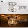 Larootsi Modern Flush Mount Ceiling Light with K9 Crystal 3E12 Bulb Base Close to Ceiling Light Fixture for Bar Kitchen Hallway Dining Room Living Room Chrome