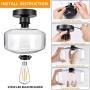 Semi Flush Mount Ceiling Light, 750 Lumen LED Bulb Included, Ceiling Light Fixture, Farmhouse Light Fixture with Clear Glass Lamp Shade for Bedroom Hallway Dining Room Bathroom Corridor Passway