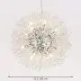 LITFAD Crystal Pendant Light Anti-Glare LED Dandelion Chandelier Modern Style Ceiling Hanging Light in Chrome for Dining Room Reception Cafe Clothes Stores - 23.5'' Wide