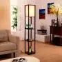 Brightech Maxwell Shelf Floor Lamp w. Wireless Charging Station, USB Port & Outlet - Column Lighting for Bedrooms, Offices & Living Rooms - Contemporary Skinny Nightstand & Tower Light - Brown Brightech Maxwell Shelf Floor Lamp w. Wireless Charging Station, USB Port & Outlet - Column Lighting for Bedrooms, Offices & Living Rooms - Contemporary Skinny Nightstand & Tower Light - Brown