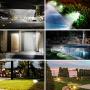 WAKYME 32 LED Solar Landscape Spotlight, 2-in-1 Solar Wall Light IP67 Waterproof Solar Spot Lights Outdoor for Yard Garden Porch Walkway Driveway Pool Patio Cool White 2 Pack