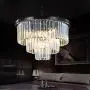 Meelighting 8 Lights Modern Contemporary Crystal Chandeliers Lights Pendant Ceiling Chandelier Lighting Fixture 3-Tier for Dining Room Living Room