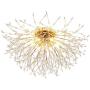Garwarm Firework Chandeliers, 6-Lights Sputnik Ceiling Lamp Modern Semi Flush Mount Crystal Ceiling Lighting 24 Inch LED Ceiling Light Fixtures for Living Room Dining Room Gold, 4000K