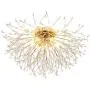 Garwarm Firework Chandeliers, 6-Lights Sputnik Ceiling Lamp Modern Semi Flush Mount Crystal Ceiling Lighting 24 Inch LED Ceiling Light Fixtures for Living Room Dining Room Gold, 4000K