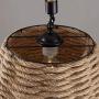 JiuZhuo Rustic Nautical Rope Woven Drum Shaded 1-Light Pendant Light