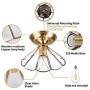 Gaze Vintage Brass Semi Flush Mount Ceiling Light (6.29'' H) Clear Glass Cone Shape Ceiling Lamp for Bedroom,Living Room,Foyer,Hallway,Entrance