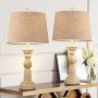 Oneach Table Lamps Set of 2 for Living Room Bedside Desk Lamps Vintage Bedroom Lamps for Study Kids Room Office White Washed 23.5 Inches