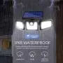 ZHUPIG Solar Lights Outdoor, 800LM Solar Motion Sensor Lights Outdoor, 3 Adjustable Heads, 360° Wide Angle Illumination, IP65 Waterproof, Security LED Flood Light (4Pack)