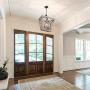 LOG BARN Farmhouse Chandelier, Lantern Chandelier Light Fixture for Dining Room, Foyer, Entryway, 4-Light Wood Kitchen Island Lighting