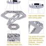 Cainjiazh Crystal Chandeliers 3 Ring Led Modern Ceiling Lighting Fixture Adjustable Stainless Steel Hanging Pendant Light for Bedroom Living Room Dining Room Hallway Bar